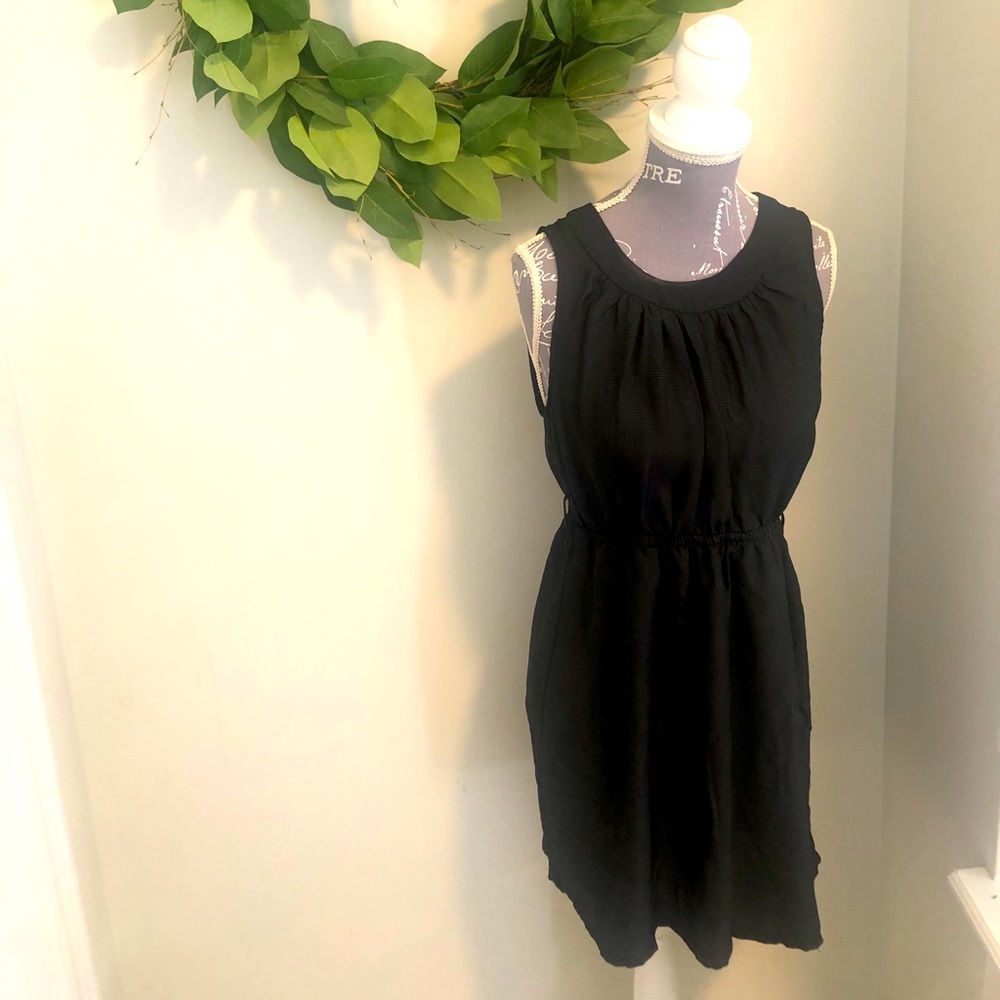 Black dress with belt loops